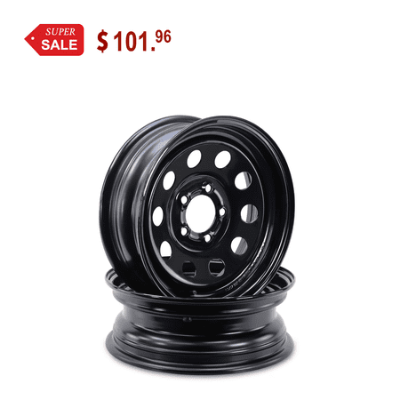 LIBRA 14 x 5.5 Trailer Wheels 5 Lug on 4.5" Bolt Pattern Black Mod, Set 2-17023