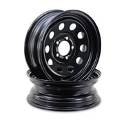 LIBRA 15 x 5 Trailer Wheels 5 Lug on 5 Bolt Pattern Black Mod, Set 2-17027