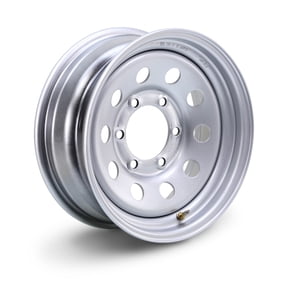 LIBRA 15 x 6 Heavy Duty Trailer Wheel 6 Lug on 5.5" Bolt Pattern 3525lbs LCC Silver Mod-17057