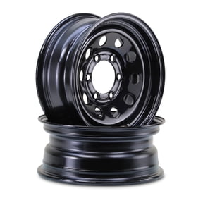 LIBRA 15 x 6 Heavy Duty Trailer Wheels 6 Lug on 5.5" Bolt Pattern 3525lbs LCC Black Mod, Set 2-17058