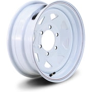 LIBRA 15 x 6 Trailer Wheel 6 Lug on 5.5" Bolt Pattern White Spoke -17012