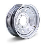 LIBRA 16 x 6 Heavy Duty Trailer Wheel 8 Lug on 6.5" Bolt Pattern 4400lbs LCC Silver Mod-17060