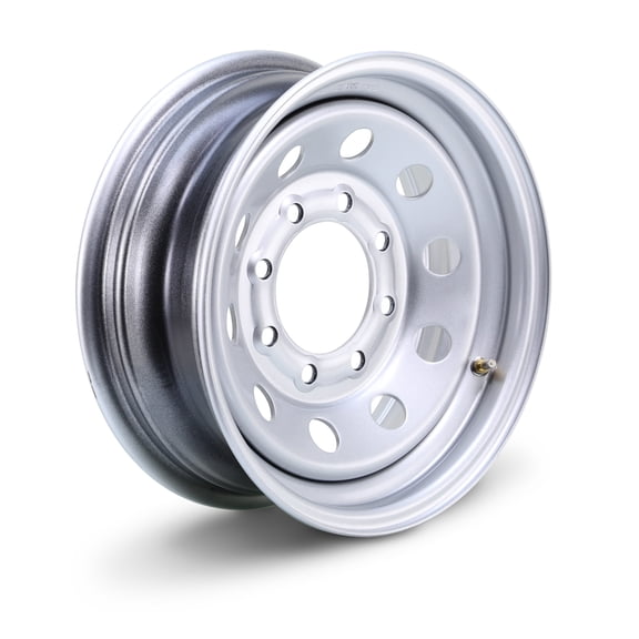 LIBRA 16 x 6 Heavy Duty Trailer Wheel 8 Lug on 6.5" Bolt Pattern 4400lbs LCC Silver Mod-17060