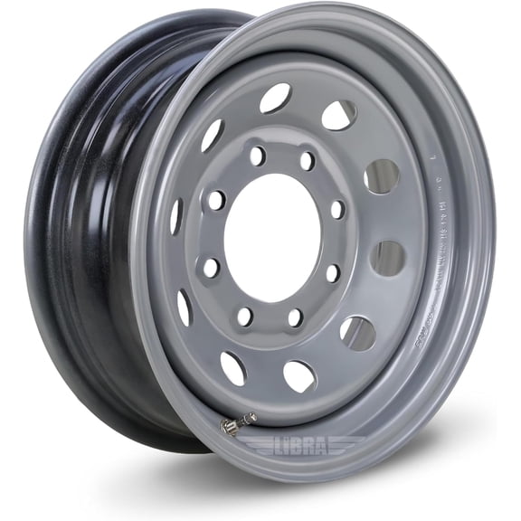 LIBRA 16 x 6 Trailer Wheels 8 Lug on 6.5" Bolt Pattern Sliver Spoke-17015