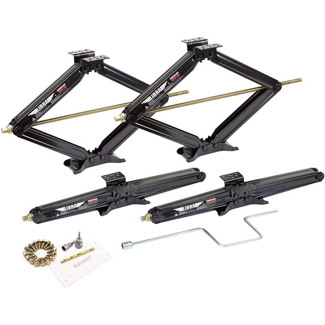 LIBRA 30" 5000lbs RV Trailer Stabilizer Leveling Scissor Jacks w/Dual