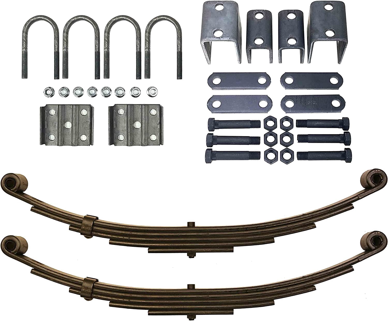 LIBRA 6000# 6K Single Trailer Axle Suspension Kit Leaf Spring/U-bolt/Hanger Kit