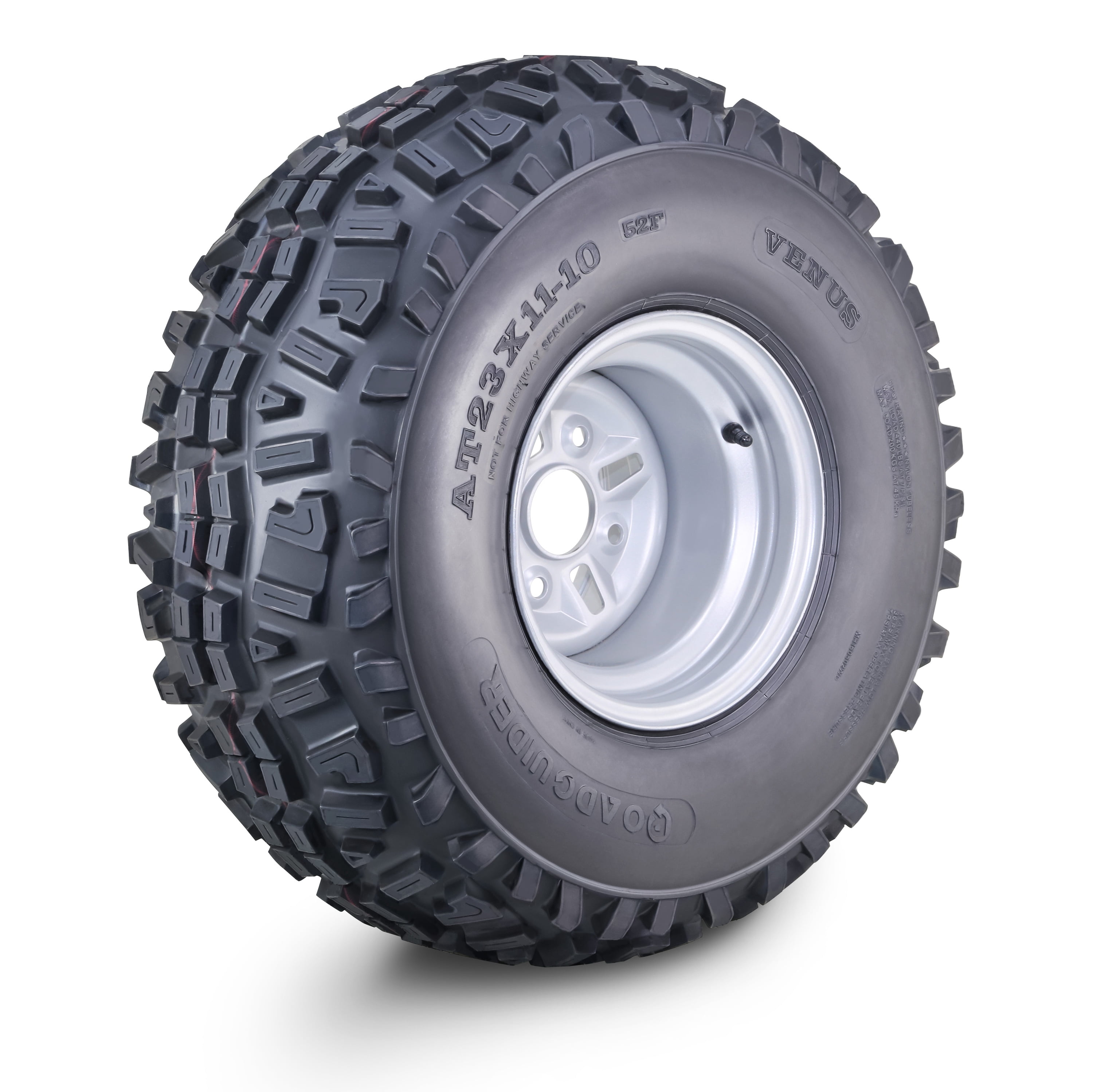 LIBRA ATV Tire & Wheel 23X11-10 with 4 Lugs on 110mm PCD Silver Wheel ...