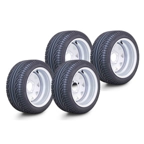LIBRA Golf Cart Tire Wheel Assembly 205/30-12 with Silver Wheel 4x4" PCD ET-25.4 offset 14043, Set 4