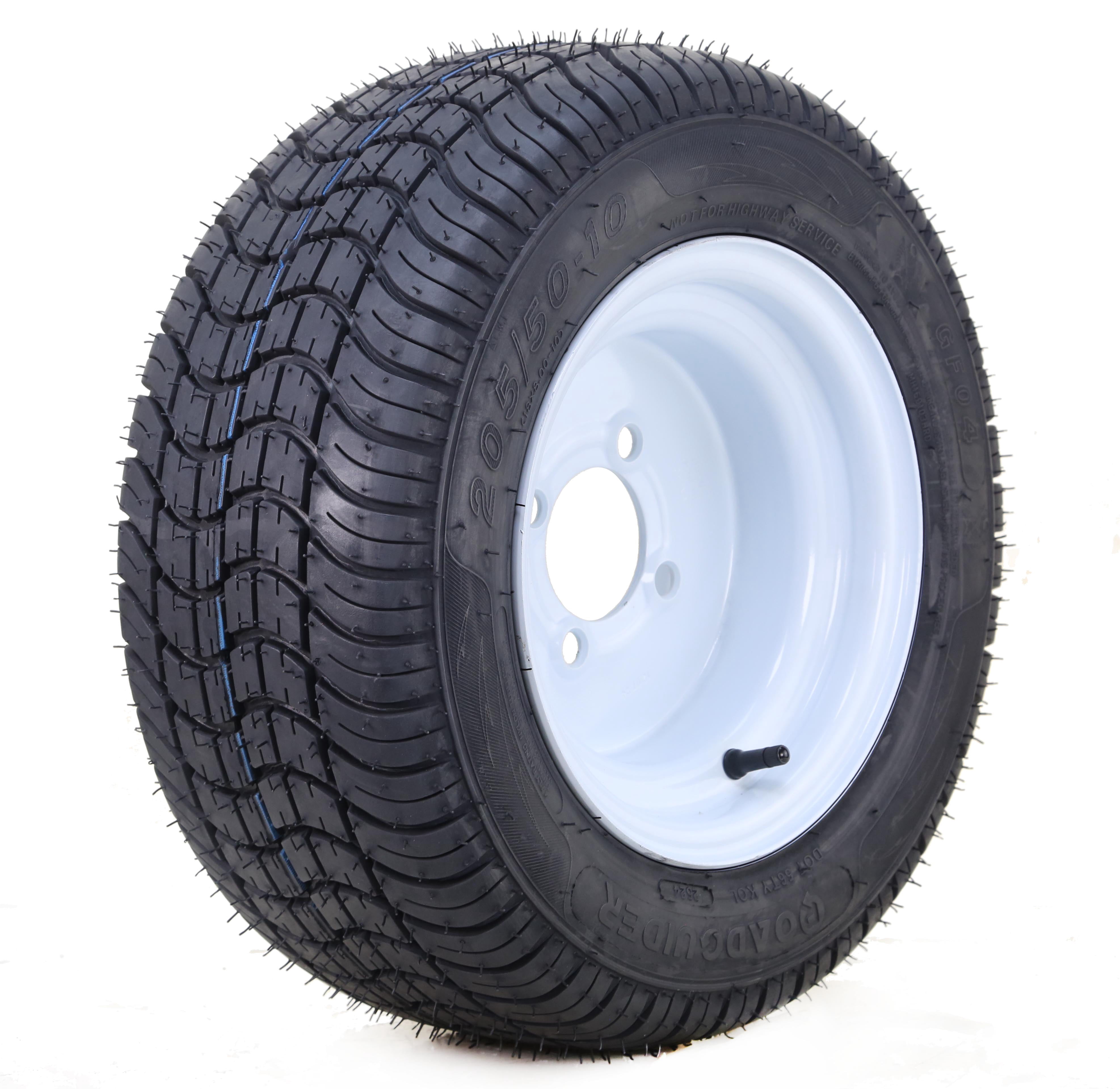 LIBRA Golf Cart Tire Wheel Assembly 205/50-10 4-Ply w/ 4 Lugs on 4