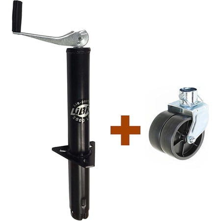 LIBRA New 2000 lbs A-Frame Topwind Trailer Camper RV Tongue Jack with 6" Dual Caster Wheel 26003/26038