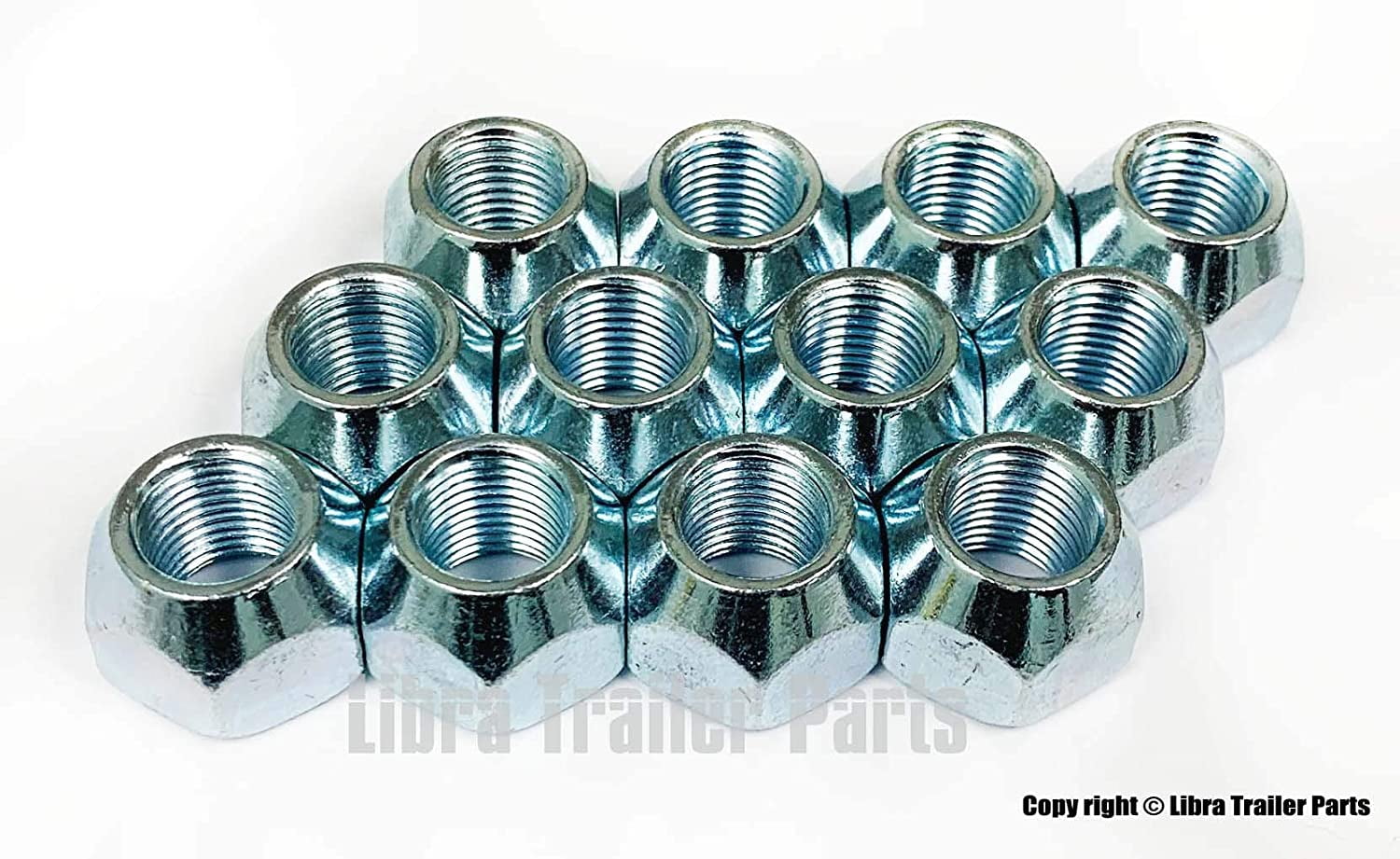 LIBRA Pack 12 Trailer RV 1/2"20 Cone Wheel Nuts 22034