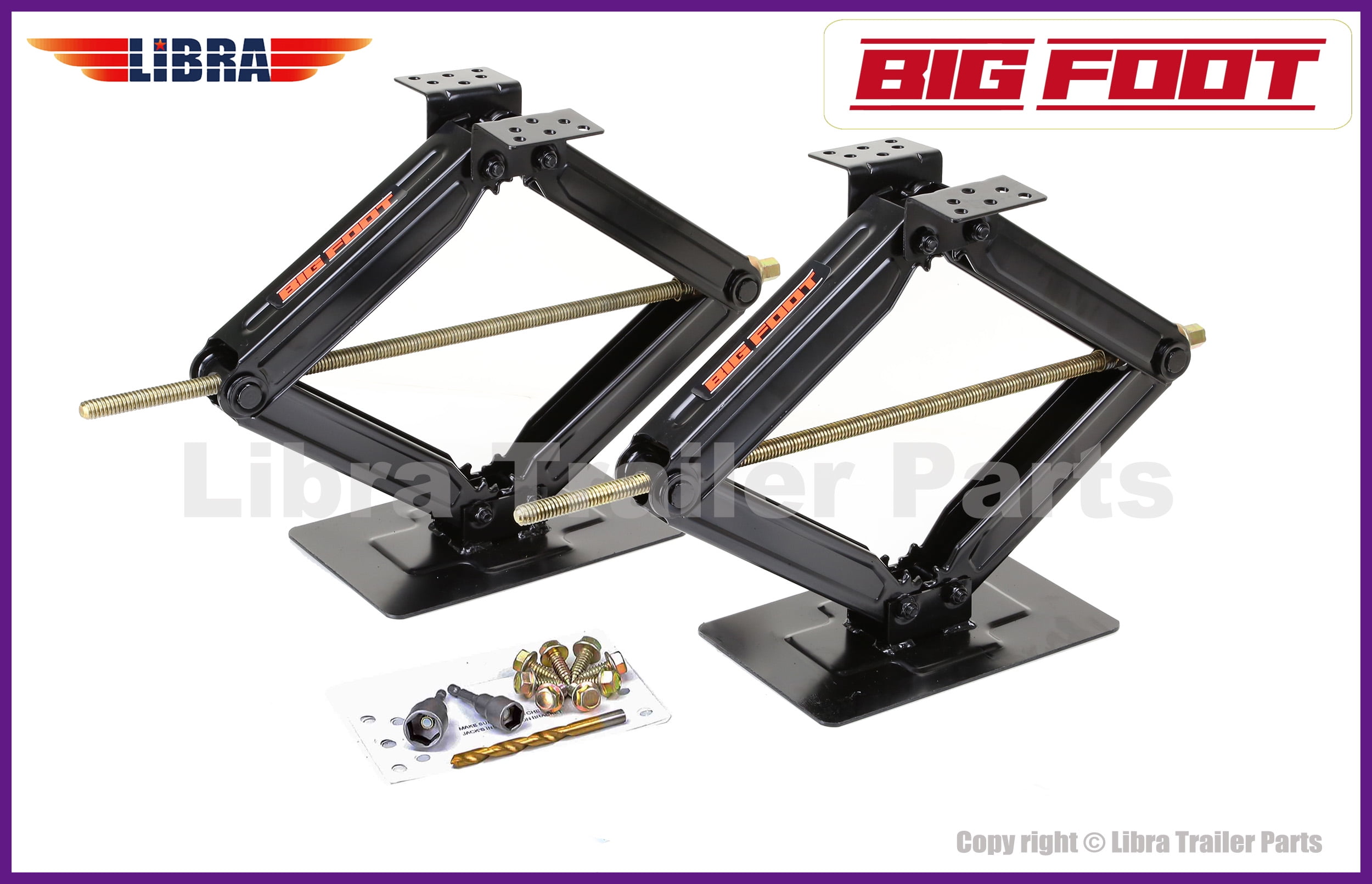 LIBRA Set of 2 Bigfoot 5000 lb 24" RV Trailer Stabilizer Leveling