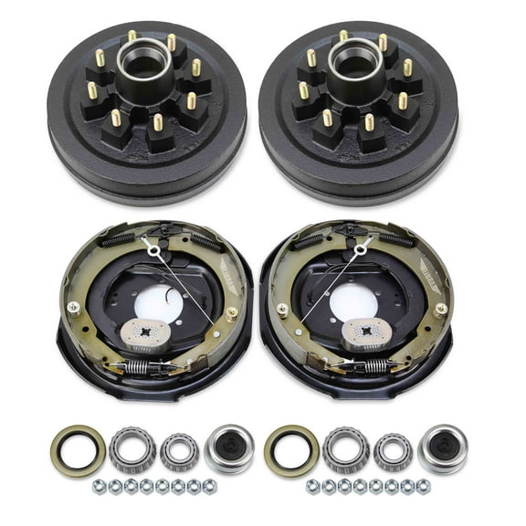 LIBRA Trailer Hub Drum Kits 8 on 6.5" B.C. w/ 12"x2" Self Adjusted Electric Brakes for 7000 Lbs Axle