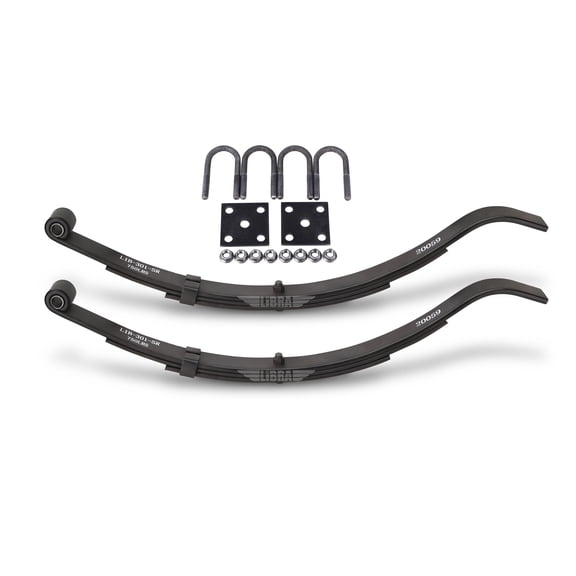 LIBRA Trailer Leaf Spring 3 Leaf Slipper 750lbs Cap for 1500lbs Axle & U Bolt Kit