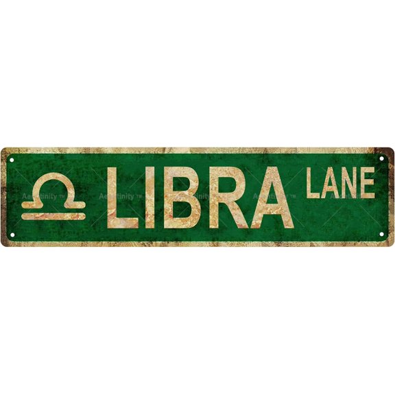 LIBRA Zodiac Sign Star Sign Vintage Metal Tin Sign,Street Sign,Bar Cafe Garage Decor,4x16 Inch