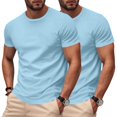 thumbnail image 1 of LIBRCLO 2-Pack Mens Shirts Short Sleeve Workout T Shirts Breathable Comfort Crewneck Tee for Gym Running Athletic, Sky Blue XXL, 1 of 7