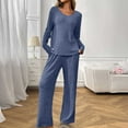 thumbnail image 1 of LIBRCLO 2PC Pajama Sets for Women V-Neck Long Sleeve Top with Lounge Pants, Comfortable Home Wear Set, 1 of 8