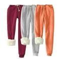 thumbnail image 1 of LIBRCLO 3PC Womens Sweatpsnts with Pockets Solid Color Fleece Fall Winter Elastic Waist Bottom Casual Warm Loose Fashion Jogger Pants, 1 of 5