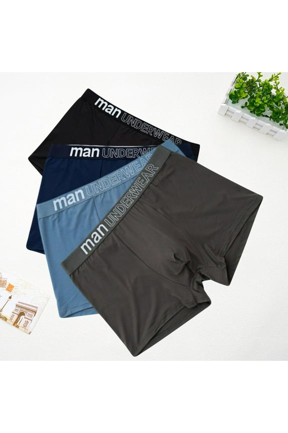 4PC Mens Underwear Cotton Comfortable Breathable Boxer Briefs