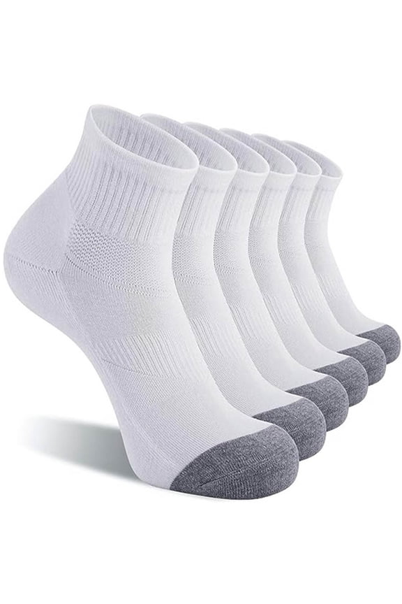 Athletic Ankle Socks for Men Cushioned Quarter Sock Sport Running Half Crew Sock 5 Pairs