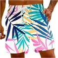 thumbnail image 1 of LIBRCLO Mens Board Shorts Swim Trunks with Pockets Lightweight Hawaiian Style Printing Bathing Suit Breathable Quick Dry Summer Beach Shorts Multicolor M, 1 of 5
