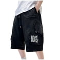 thumbnail image 1 of LIBRCLO Boys Cargo Shorts Size 13 Years Elastic Waist Lightweight Quick Dry Athletic Shorts with Multiple Pockets Black, 1 of 5