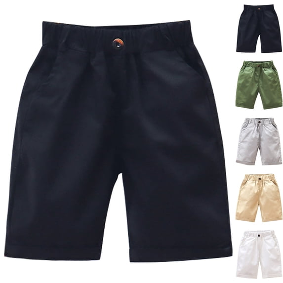 LIBRCLO Boys Cargo Shorts Size 3 Years Athletic Lightweight Quick Dry Solid Color Shorts with Pockets Black