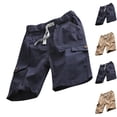 thumbnail image 1 of LIBRCLO Boys Cargo Shorts Size 6 Years Elastic Waist Drawstring Casual Breathable Quick Dry Shorts with Multiple Pockets Navy, 1 of 5