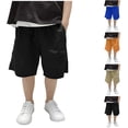 thumbnail image 1 of LIBRCLO Kids Shorts for Boys Size 9-10 Years Casual Summer Beach Pants Thin Breathable Quick Dry Athletic Shorts with Pockets Black, 1 of 7