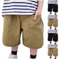 thumbnail image 1 of LIBRCLO Boys Cargo Shorts Size 9 Years Athletic Thin Durable Quick Dry Shorts with Pockets Khaki, 1 of 4