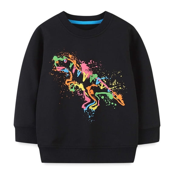 LIBRCLO Boys Long Sleeve Shirts, Cotton Crew Neck Graphic Shirts Sweatshirts Tops for Kids Clothes Size 4-5 Years