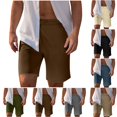 thumbnail image 1 of LIBRCLO Mens Shorts Elastic Waistband with Pockets Half Shorts Summer Beach Casual Fashion Solid Bottoms, 1 of 9