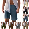 thumbnail image 1 of LIBRCLO Mens Shorts Elastic Waistband with Pockets Half Shorts Summer Beach Casual Fashion Solid Bottoms, 1 of 9