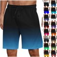 thumbnail image 1 of LIBRCLO Mens Shorts with Pocket Drawstring Elastic Waist Gradient Shorts Casual Fashion Loungewear Bottoms, 1 of 6