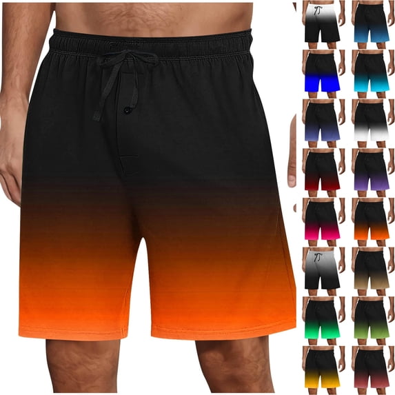 LIBRCLO Mens Shorts with Pocket Drawstring Elastic Waist Gradient Shorts Casual Fashion Loungewear Bottoms