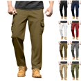 thumbnail image 1 of LIBRCLO Cargo Pants for Men Relaxed Fit Loose Casual Trousers with Multi Pockets Outdoor Straight Leg Workwear Pants, 1 of 9