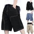 thumbnail image 1 of LIBRCLO Cargo Shorts for Boys Size 6-7years Elastic Waist Summer Thin Breathable Shorts with Pockets Black, 1 of 7