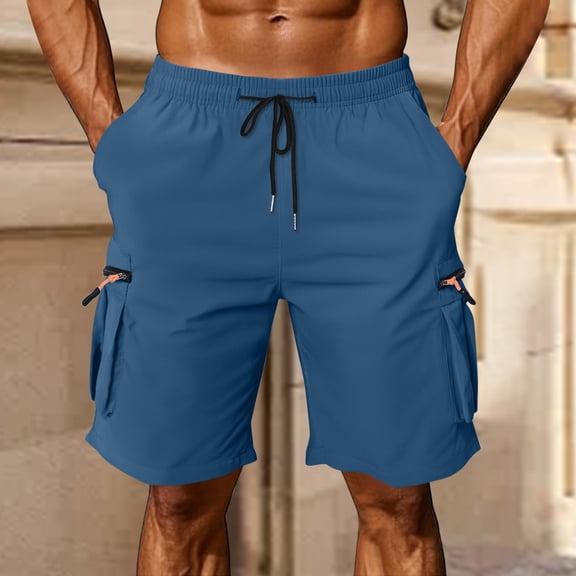 LIBRCLO Cargo Shorts for Men Fashion Slim-Fit Casual Shorts with Multiple Pockets for Vacation