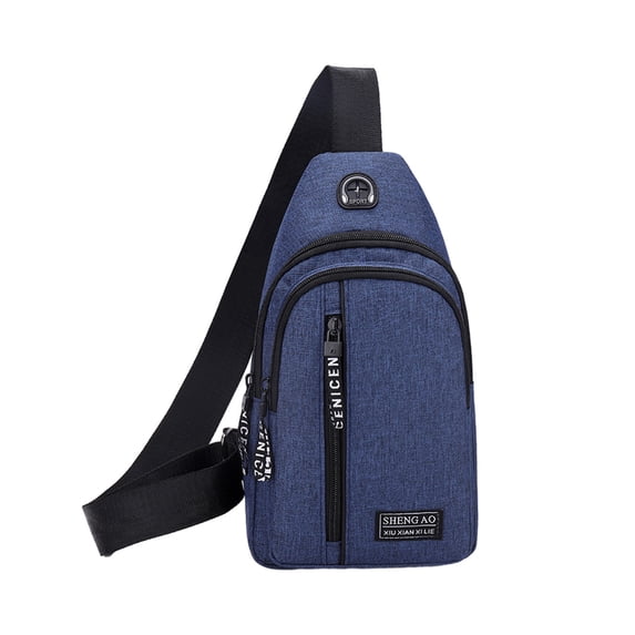 LIBRCLO Crossbody Bags for Men, Mens Small Sling Chest Shoulder Purse Strap Travel Bag with Earphone Hole