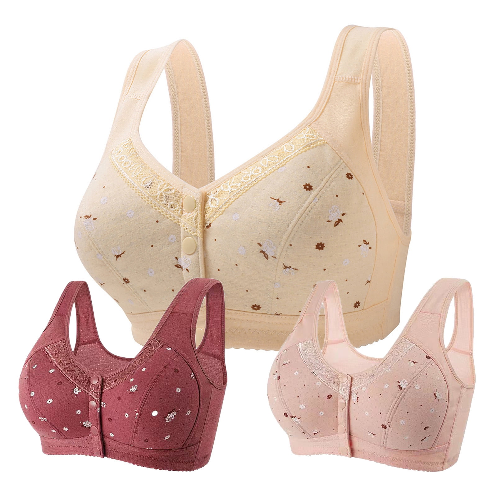 LIBRCLO Daisy Bra for Seniors, Lisa Charm Front Closure Bras, Front ...