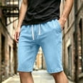 thumbnail image 1 of LIBRCLO Denim Shorts for Men Elastic Waist Drawstring Jean Shorts with Pockets Casual Summer Clothes, 1 of 6