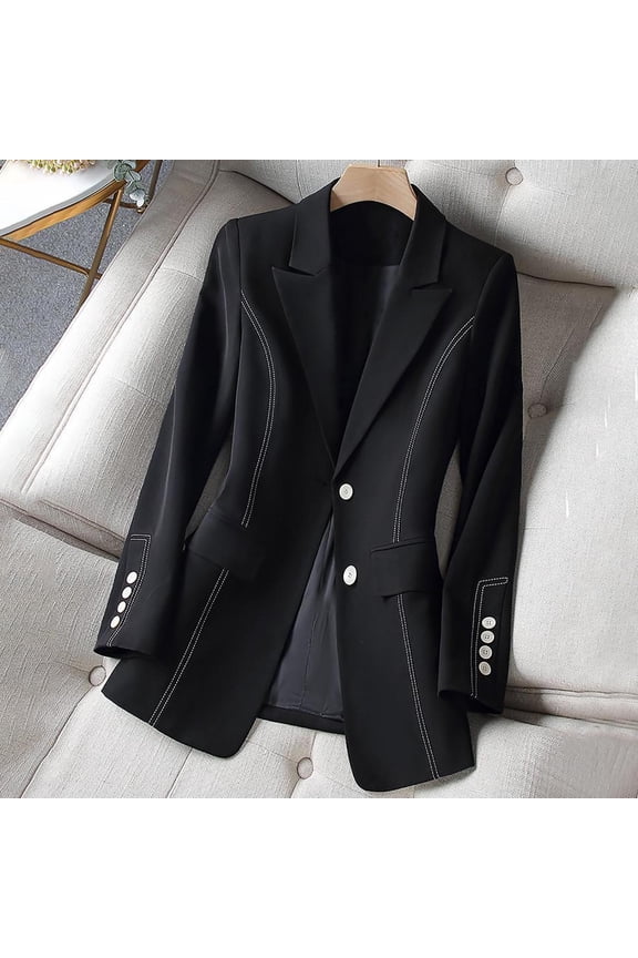 Dressy Suits for Women Long Sleeve Lapel Jacket, Elegant Business Office Blazer, Professional Work Wear Tops