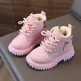 thumbnail image 1 of LIBRCLO Girls Fleece and Thickened Boots for Kids Warm Leather Boots Snow Boots British Ankle Boots Winter Kids Boots, 1 of 5