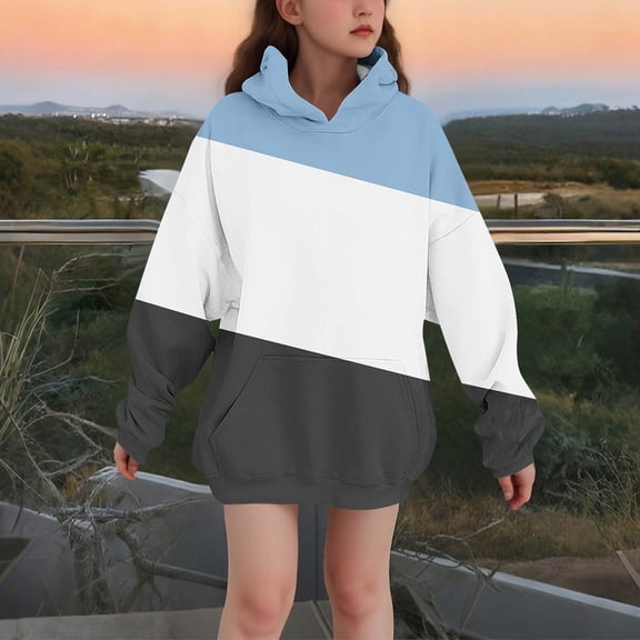 LIBRCLO Girls Hoodies with Pocket Long Sleeve Comfort Casual Pullover Print Hooded Sweatshirt