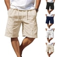 thumbnail image 1 of LIBRCLO Mens Shorts with Pockets Drawstring Elastic Waist Solid Color Half Shorts Sport Casual Breathable Bottoms, 1 of 8