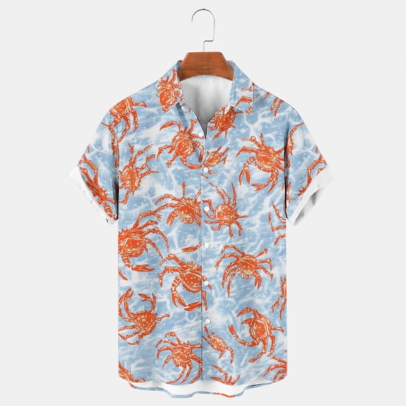 LIBRCLO Hawaiian Shirt for Men Printing Short Sleeve Button Blouse Summer Casual Beach Shirts