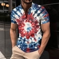 thumbnail image 1 of LIBRCLO Henley Shirts for Men Short Sleeve Button Down Shirts Independence Day Printing Tops, 1 of 5
