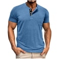 thumbnail image 1 of LIBRCLO Henley Shirts for Men Short Sleeve with Pocket Casual Crew Neck Shirts with 3 Button, 1 of 6