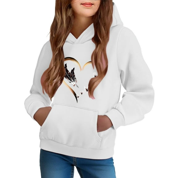 LIBRCLO Kids Boys And Girls Hoodies Fit Long Sleeve Printed Crew Neck Fashion Fall Pullover Warm Hooded Sweatshirts Size 7