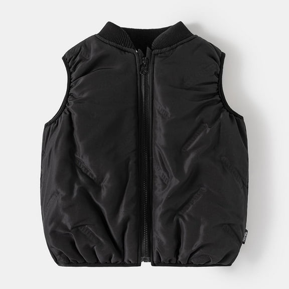 LIBRCLO Kids Boys Puffer Vest V-Neck Warm Winter Sleeveless Solid Color Comfy Zip up Tops ,Size 7